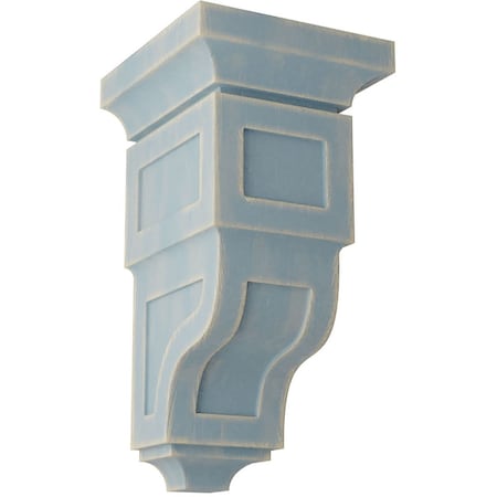 Ekena Millwork 7"W x 7 3/4"D x 14"H Jumbo Reyes Wood Vintage Decor Corbel, Driftwood Blue CORWD07X07X14RYBU